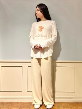 「アイテム（ルームウェア/パジャマ）」を使った、gelato piqueさん（レディース・158cm）の秋コーディネート