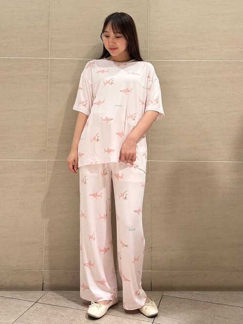 gelato pique アイス柄シャツ＆ロングパンツ パジャマ ピンク F gelato pique アイス柄シャツ＆ロングパンツ パジャマ ピンク F