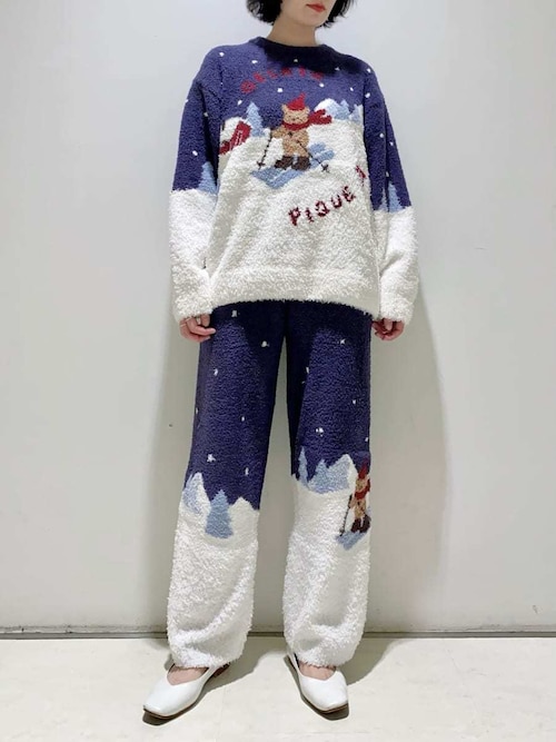 セール】【HOLIDAY】スキーベアジャガードロングパンツ（ルームウェア