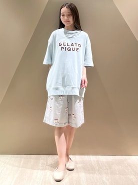 「アイテム（ルームウェア、グリーン系）」を使った、gelato piqueさん（レディース・150cm）の夏コーディネート
