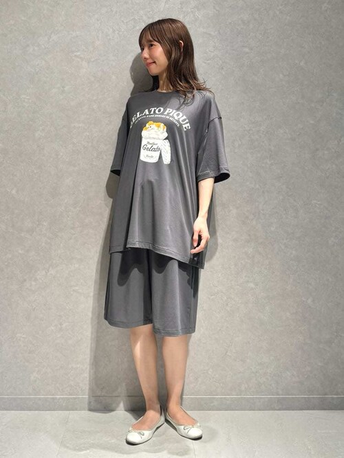 ジェラートピケ　UNISEXワンポイントTシャツ&ハーフパンツ　ドッグ ラッピング済み】【UNISEX】ワンポイントTシャツ&DOG総柄ハーフ