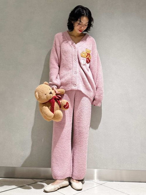 【新品未開封】ジェラートピケ　クマ柄　パジャマ　 上下セット 新品 可愛いクマさん 超らくちん 上下2点セットパジャマ コットン素材