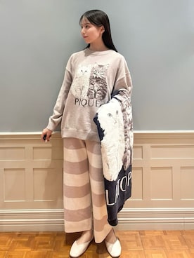 「アイテム（ブランケット）」を使った、gelato piqueさん（レディース・161cm）の秋コーディネート