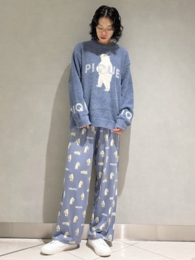 「アイテム（ルームウェア/パジャマ）」を使った、gelato piqueさん（レディース・168cm）の秋コーディネート
