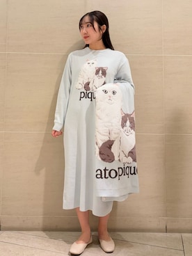 「アイテム（ブランケット）」を使った、gelato piqueさん（レディース・158cm）の冬コーディネート