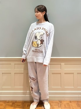 「アイテム（ルームウェア）」を使った、gelato piqueさん（レディース・161cm）の秋コーディネート