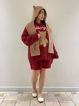 「アイテム（ルームウェア）」を使った、gelato piqueさん（レディース・146cm）の冬コーディネート