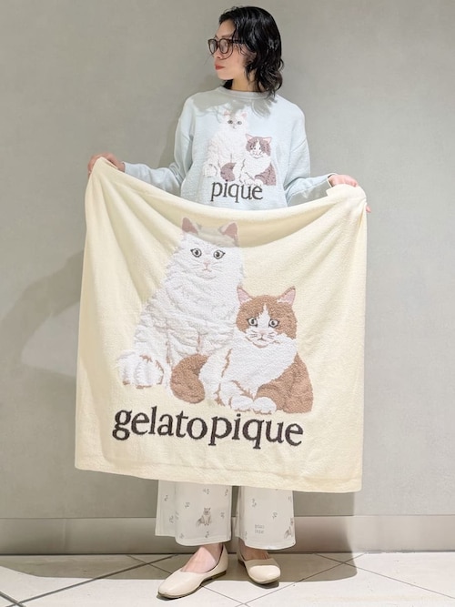 キャットジャガードブランケット（ブランケット）｜gelato pique