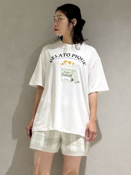 ルームウェア　gelatopiqué 半袖半ズボン セール】チェックジャガードショートパンツ（ルームウェア