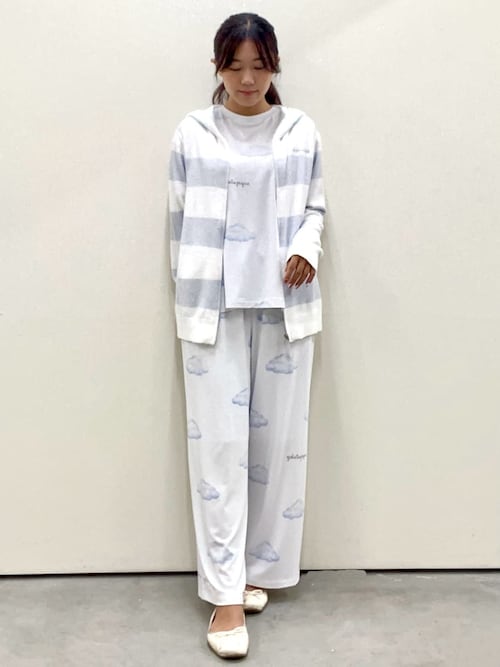 【新品・未使用】ジェラートピケ スムーズィー2ボーダー 3点セット ミント色 スムーズィー2ボーダーパーカ(パーカ)｜ルームウェア・パジャマ