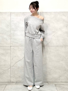 「gelato pique（ジェラートピケ）の裏毛プルオーバー（ルームウェア/パジャマ）」を使った、gelato piqueさん（レディース・166cm）の秋コーディネート