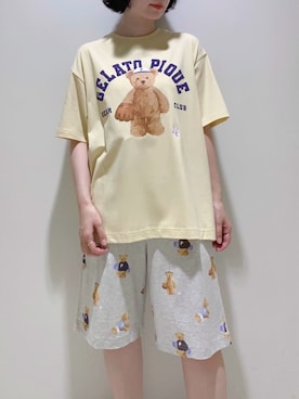 「アイテム（ルームウェア/パジャマ、イエロー系）」を使った、gelato piqueさん（レディース・155cm）の夏コーディネート
