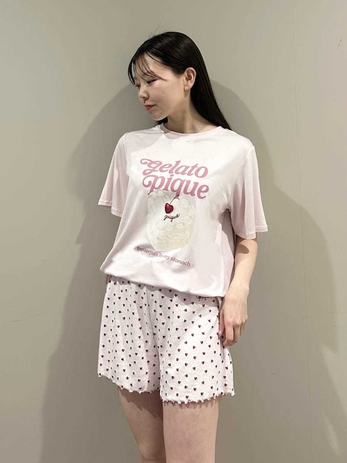 針抜きハート柄ショートパンツ（ルームウェア/パジャマ）｜gelato