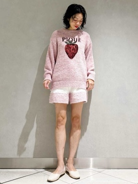 「アイテム（ルームウェア）」を使った、gelato piqueさん（レディース・168cm）の冬コーディネート