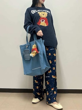 「アイテム（ルームウェア）」を使った、gelato piqueさん（レディース・163cm）の秋コーディネート