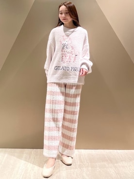 「アイテム（ルームウェア）」を使った、gelato piqueさん（レディース・150cm）の冬コーディネート