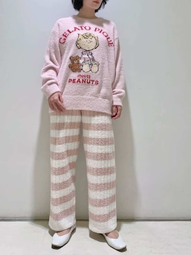 「アイテム（ルームウェア）」を使った、gelato piqueさん（レディース・155cm）の冬コーディネート