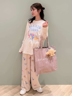 「アイテム（ルームウェア/パジャマ）」を使った、gelato piqueさん（レディース・156cm）の冬コーディネート
