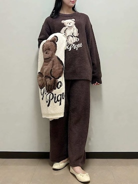 「アイテム（ブランケット）」を使った、gelato piqueさん（レディース・163cm）の秋コーディネート