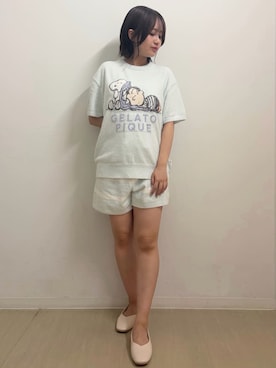 「アイテム（ルームウェア、グリーン系）」を使った、gelato piqueさん（レディース・157cm）の夏コーディネート