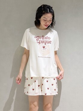「アイテム（その他ルームウェア、レッド系）」を使った、gelato piqueさん（レディース・168cm）の春コーディネート