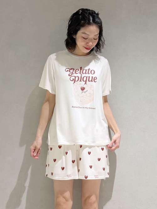 接触冷感】ハート柄ショートパンツ（ルームウェア/パジャマ）｜gelato