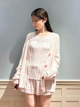 「アイテム（その他ルームウェア、レッド系）」を使った、gelato piqueさん（レディース・161cm）の春コーディネート