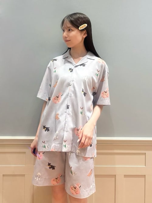 UNISEX】SUMMER DOG総柄シャツ（ルームウェア/パジャマ