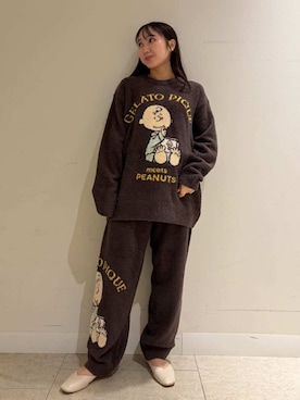 「アイテム（ルームウェア）」を使った、gelato piqueさん（レディース・158cm）の秋コーディネート