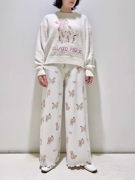 「アイテム（ルームウェア/パジャマ）」を使った、gelato piqueさん（レディース・155cm）の冬コーディネート