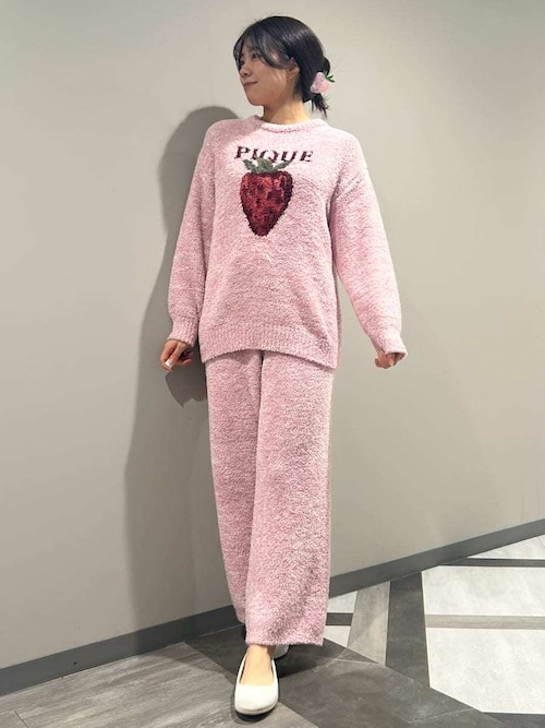 セール】メランジストロベリージャガードプルオーバー（ルームウェア