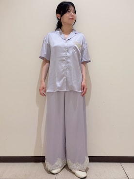 「アイテム（ルームウェア/パジャマ、パープル系）」を使った、gelato piqueさん（レディース・155cm）の夏コーディネート
