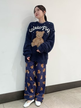 「アイテム（ルームウェア）」を使った、gelato piqueさん（レディース・158cm）の冬コーディネート