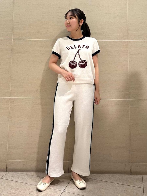 GELATO PIQUE エアリーモコミャクミャクロングパンツ　フリーサイズ GELATO PIQUE エアリーモコミャクミャクロングパンツ フリーサイズ