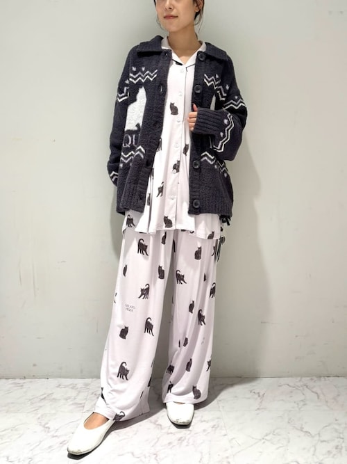 CAT総柄シャツ（ルームウェア/パジャマ）｜gelato pique（ジェラート