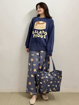 「アイテム（ルームウェア、ブルー系）」を使った、gelato piqueさん（レディース・164cm）の秋コーディネート