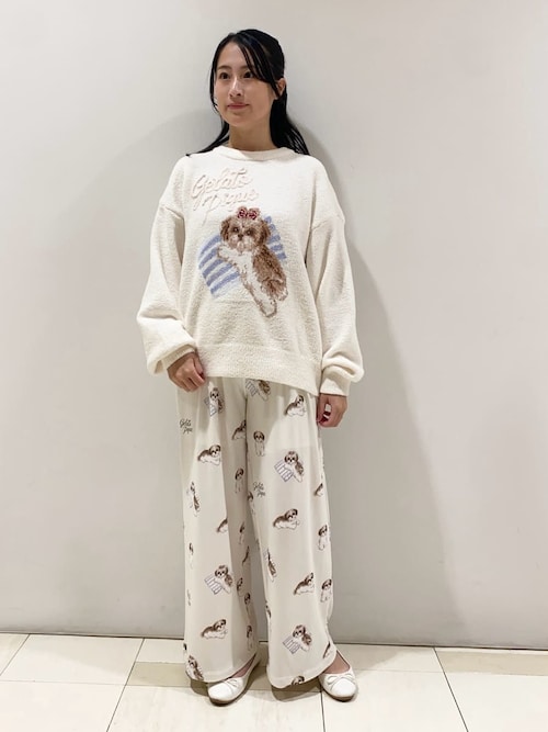 シーズー柄ロングパンツ（ルームウェア/パジャマ）｜gelato pique