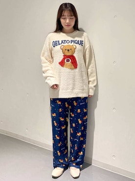 「アイテム（ルームウェア/パジャマ、ベージュ系）」を使った、gelato piqueさん（レディース・164cm）の秋コーディネート