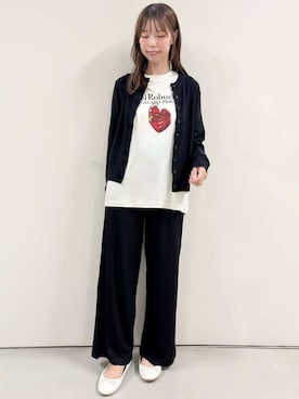 「アイテム（ルームウェア、ブラック系）」を使った、gelato piqueさん（レディース・161cm）の秋コーディネート