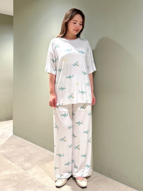 セール】【接触冷感】SHARK柄Tシャツ（ルームウェア/パジャマ