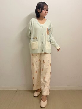 「アイテム（ルームウェア、グリーン系）」を使った、gelato piqueさん（レディース・157cm）の夏コーディネート