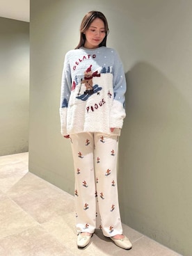 「アイテム（ルームウェア/パジャマ、ホワイト系）」を使った、gelato piqueさん（レディース・157cm）の秋コーディネート