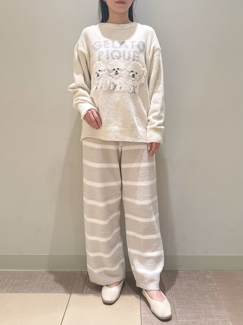 【ジェラートピケ】セットアップ パジャマ ロゴジャガード ルームウェア F gelato pique パジャマ ルームウェア パウダーロゴジャガード