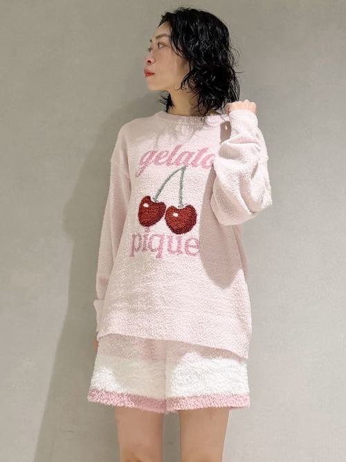 ONLINE限定カラーあり】ベビモコチェリージャガードプルオーバー