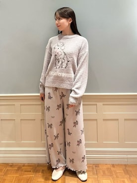 「アイテム（ルームウェア）」を使った、gelato piqueさん（レディース・161cm）の冬コーディネート