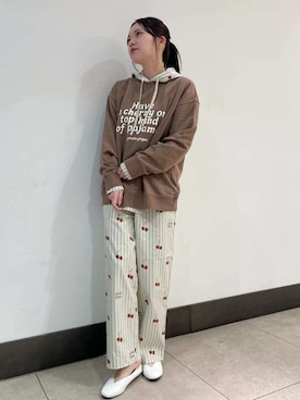 「アイテム（ルームウェア/パジャマ、ブラウン系）」を使った、gelato piqueさん（レディース・158cm）の秋コーディネート