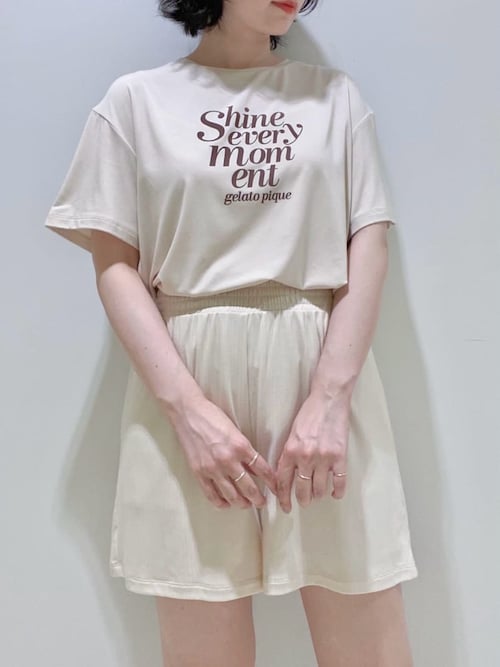 セール】【接触冷感】ロゴTシャツ&リブショートパンツセット