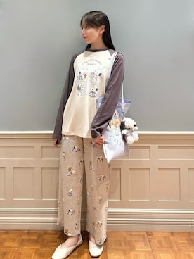 「アイテム（ルームウェア）」を使った、gelato piqueさん（レディース・161cm）の秋コーディネート