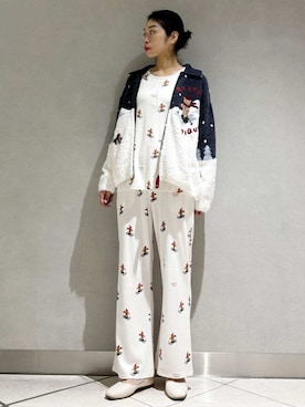 「アイテム（ルームウェア/パジャマ）」を使った、gelato piqueさん（レディース・168cm）の秋コーディネート