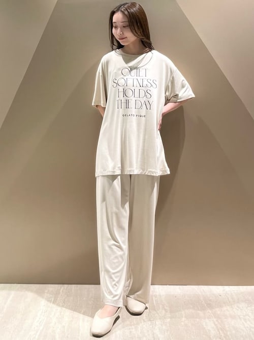 接触冷感】レーヨンロゴTシャツ（ルームウェア/パジャマ）｜gelato